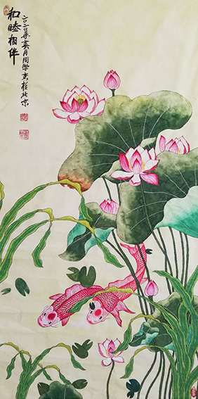 《和睦相伴》  规格：67cmX132cm  2020年